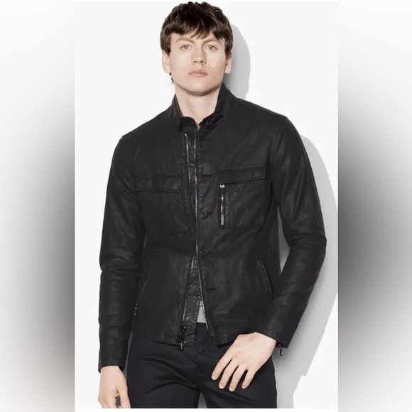 John Varvatos Collection coated Moto Jacket. 50